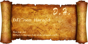 Dénes Harald névjegykártya